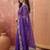 Purple floral embroidered poly georgette saree