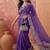 Purple floral embroidered poly georgette saree