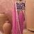 Pink floral embroidered poly georgette saree