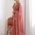 Peach embellished embroidered  georgette heavy work saree