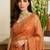 Orange embroidered sarees blouse piece
