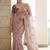 Lavender embroidered zari sequinned saree with stitched blouse