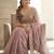 Lavender embroidered zari sequinned saree with stitched blouse