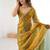 Olive floral embroidered tissue designer saree