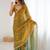 Olive floral embroidered tissue designer saree