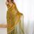Olive floral embroidered tissue designer saree