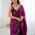 Purple floral embroidered tissue designer saree