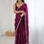 Purple floral embroidered tissue designer saree