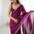Purple floral embroidered tissue designer saree