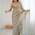 Grey floral zari tissue designer saree