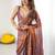 Copper floral zari tissue designer saree