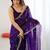 Purple floral embroidered tissue designer saree