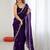 Purple floral embroidered tissue designer saree