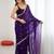 Purple floral embroidered tissue designer saree