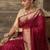 Maroon zari woven border saree