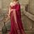 Maroon zari woven border saree