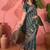 Teal woven design zari banarasi saree