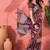 Purple floral woven design banarasi jacquard saree with blouse piece