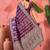 Purple floral woven design banarasi jacquard saree with blouse piece