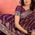 Purple floral woven design banarasi jacquard saree with blouse piece