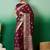 Burgundy ethnic motif zari woven kanjeevaram saree with blouse