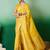 Yellow ethnic motif zari woven tassel detail kanjeevaram saree