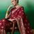 Maroon ethnic motif zari woven kanjeevaram saree with blouse