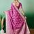 Pink ethnic motif zari woven kanjeevaram saree with blouse