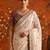 Off white embellished embroidered satin saree