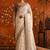 Off white embellished embroidered satin saree