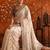 Off white embellished embroidered satin saree