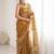Mustard embroidered saree with unstitched blouse piece