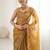 Mustard embroidered saree with unstitched blouse piece