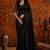 Black satin saree