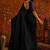 Black satin saree