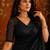 Black satin saree