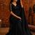 Black satin saree