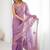 Purple embroidered saree with unstitched blouse piece