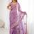 Purple embroidered saree with unstitched blouse piece