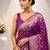 Purple woven design zari satin saree