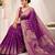Purple woven design zari satin saree