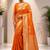 Orange zari satin saree