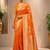 Orange zari satin saree