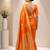 Orange zari satin saree