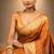 Orange zari silk blend saree