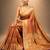 Orange zari silk blend saree