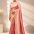 Peach embroidered tissue saree