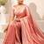 Peach embroidered tissue saree