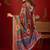 Multicolor ethnic motifs mirror work  georgette saree