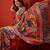 Multicolor ethnic motifs mirror work  georgette saree
